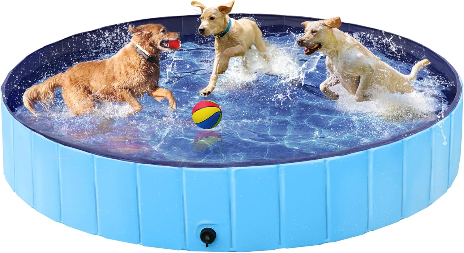 Detalle 2 de Yaheetech Piscine Chien Pliable 160 x 30 cm – Bassin de baignade portable pour chien et chat