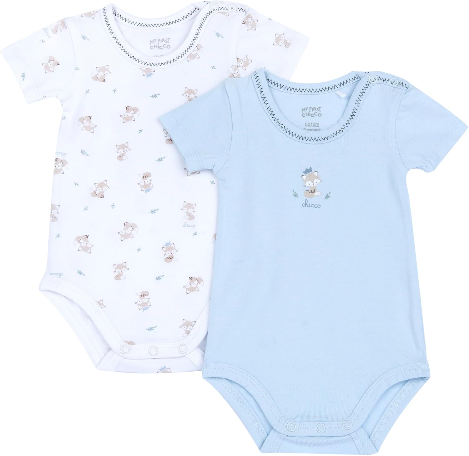 Detalle de Chicco Body Neonato e Neonata – Set di 3 body in cotone con apertura comoda