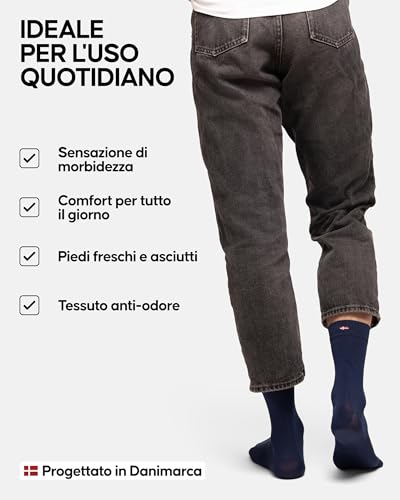Thumbnail 2 de DANISH ENDURANCE Calzini uomo in viscosa di bambù, blu scuro, 39-42