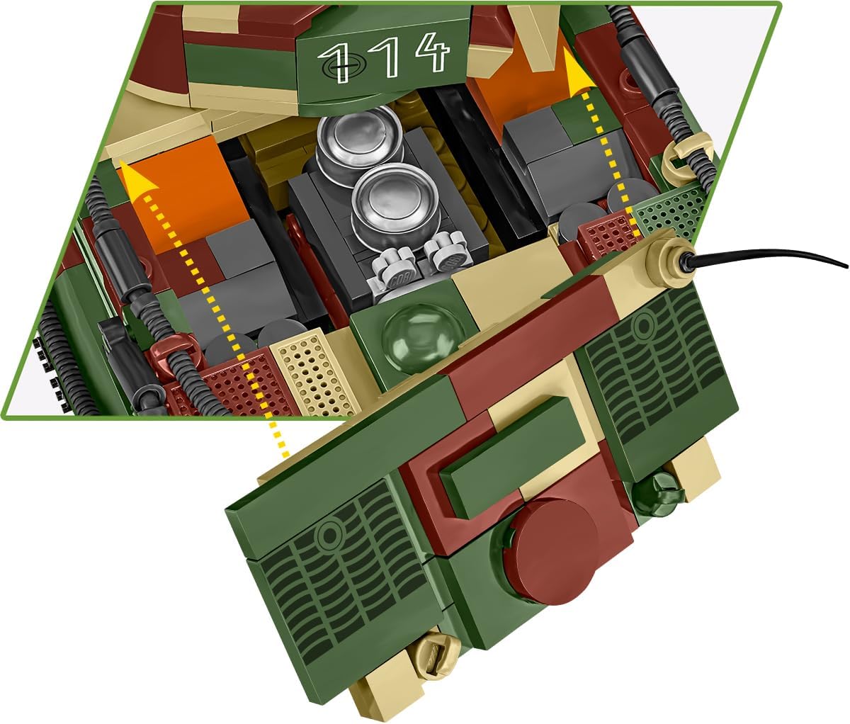 Detalle 2 de COBI Pzkpfw Vi Tiger Ausf E – byggsats i plast, 25 cm, armégrön
