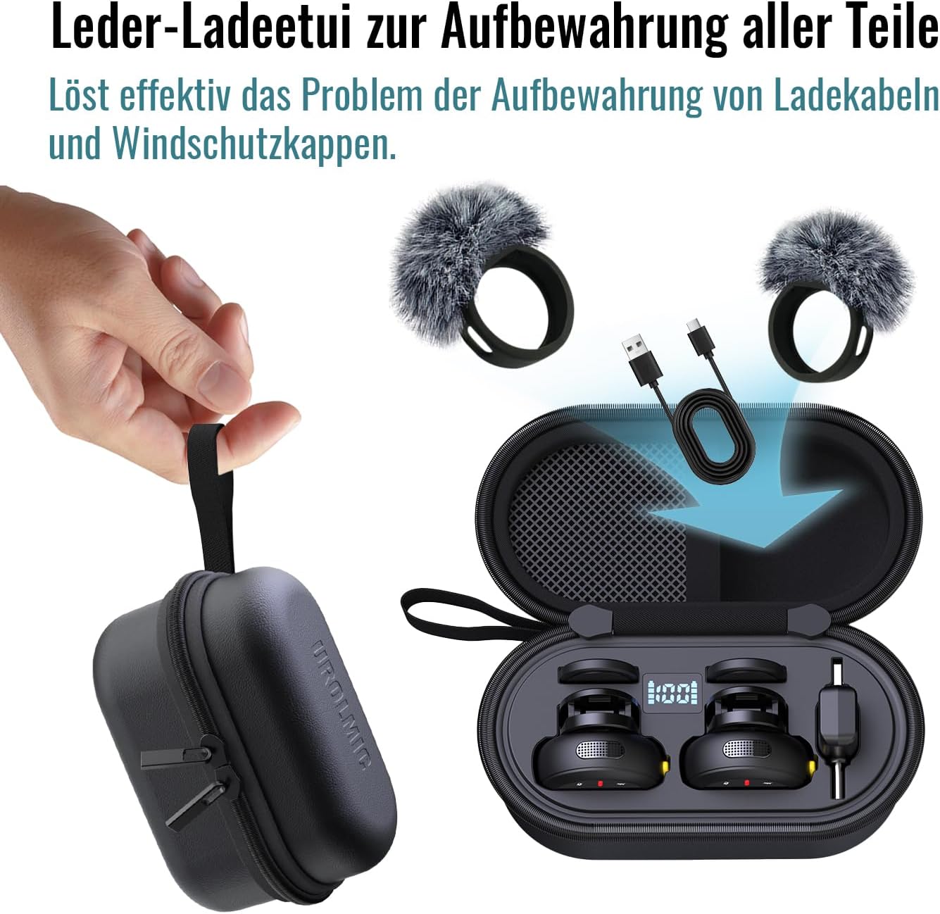 Thumbnail 1 de UROLMIC 2-in-1 Lavalier-Mikrofon mit Lade-Etui (bis zu 40 Std.), Profi-NR & 55 m Funkreichweite
