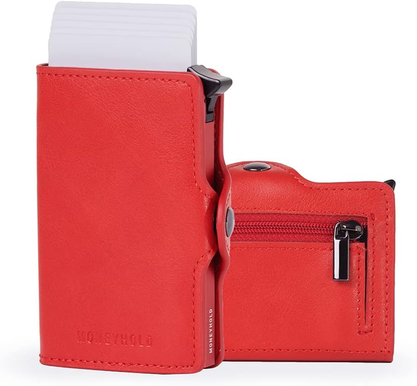 Detalle de Moneyhold Portafoglio Uomo Slim in Similpelle con Protezione RFID Anticlonazione – Portacarte fino a 10 pezzi