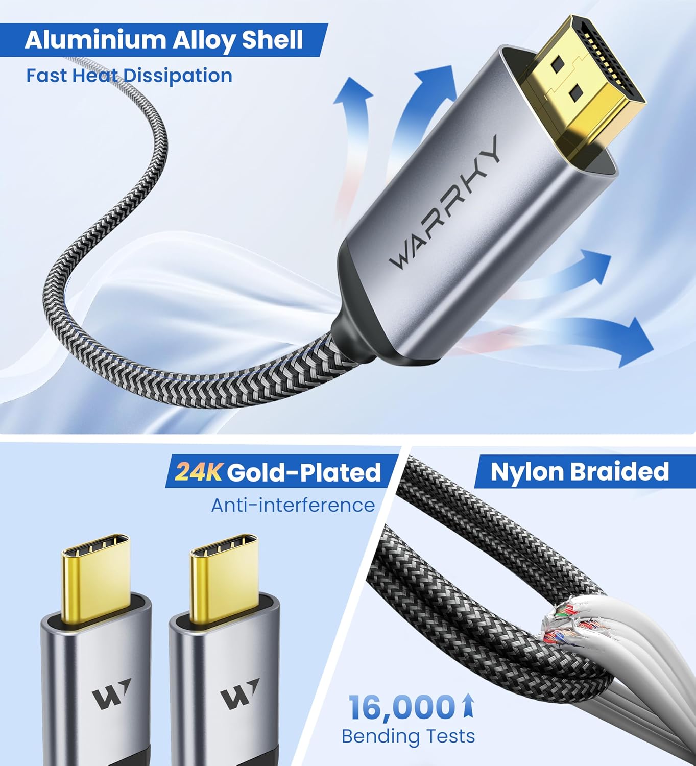 Detalle 2 de Warrky USB C to HDMI 4K 60Hz