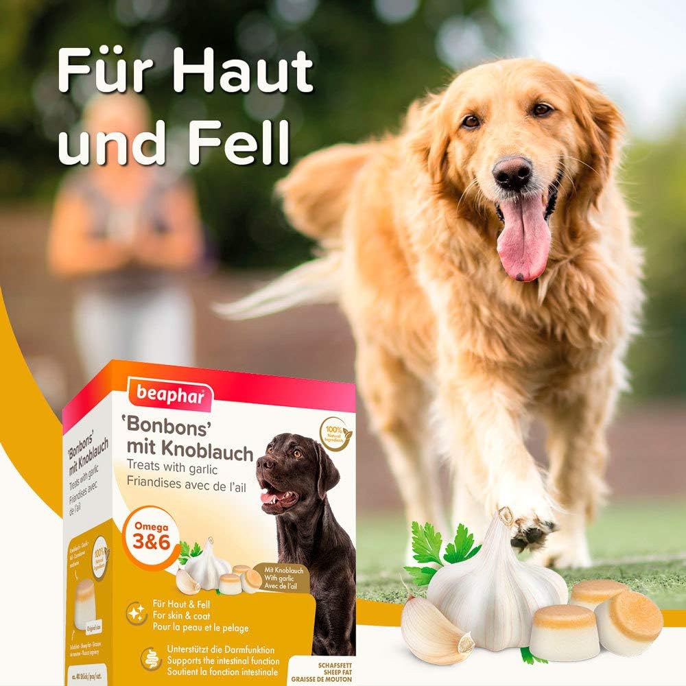 Detalle 2 de beaphar Bonbons d’ail pour chiens (245 g) aux oméga 3 6 9