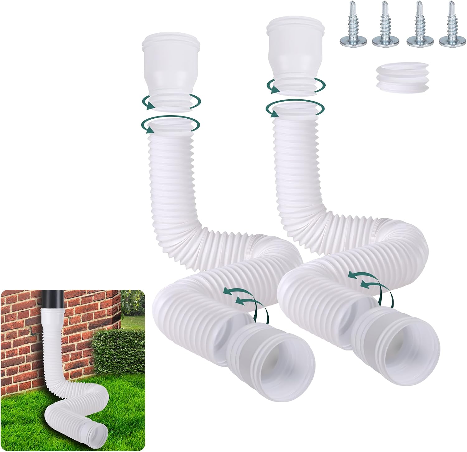 Detalle de BKITC flexibel stuprörsförlängning, 47–150 cm, för 80/100 mm
