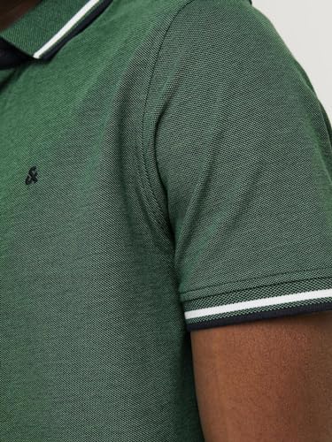 Detalle de Jack & Jones Jjepaulos Polo Ss Noos Polo para Hombre – Dark Grey Melange, talla L