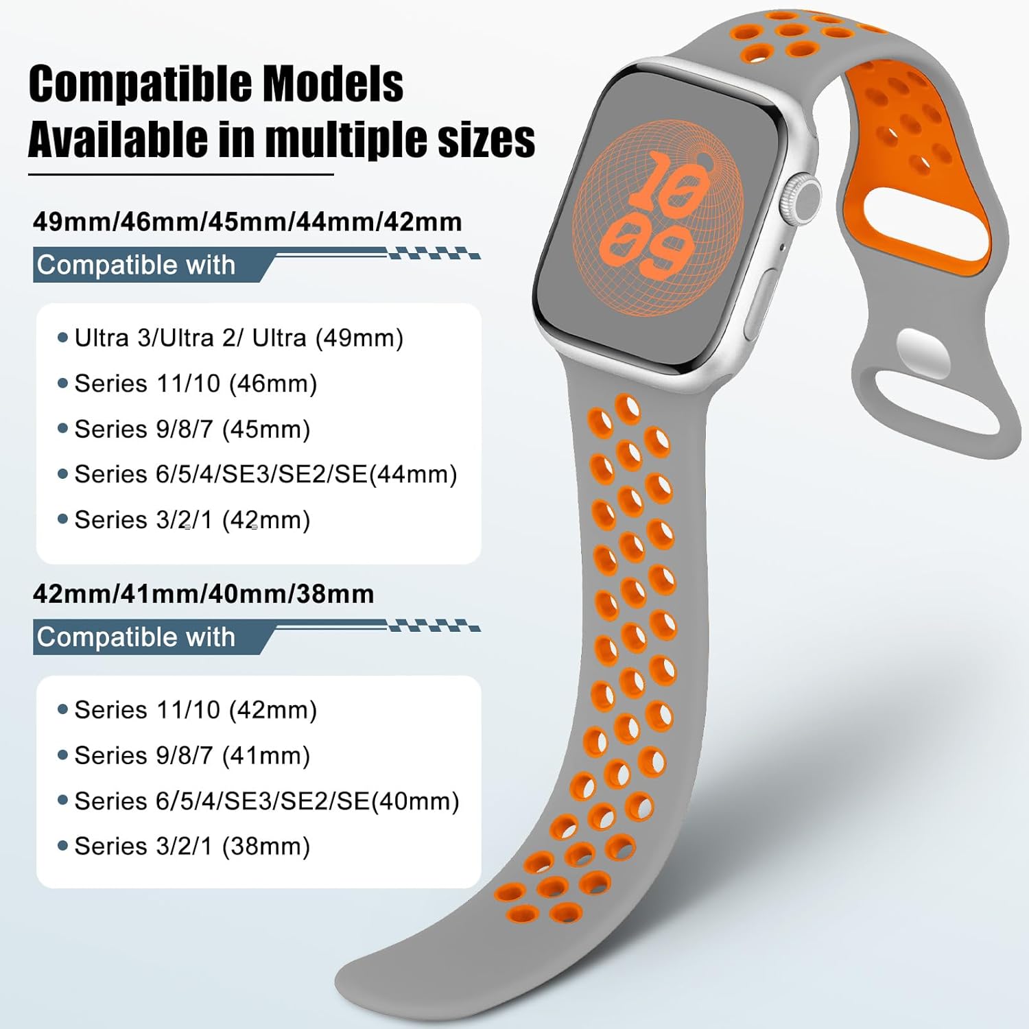Thumbnail 2 de Yoohoo Sport Strap for Apple Watch — Breathable Dual-Colour, 38–49mm Universal Fit