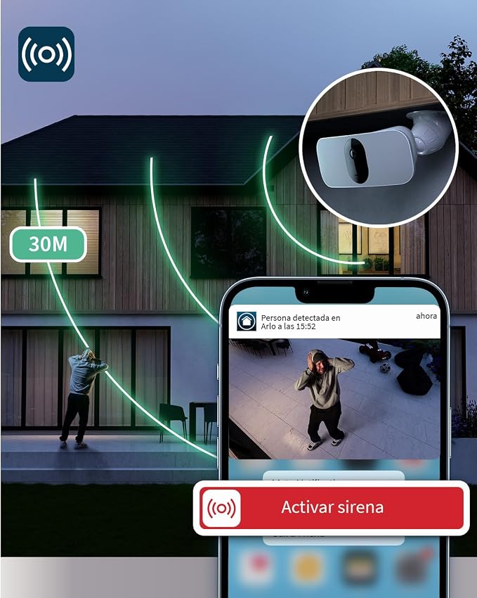 Detalle 2 de Arlo Vídeoportero y Floodlight 2K WiFi con visión nocturna