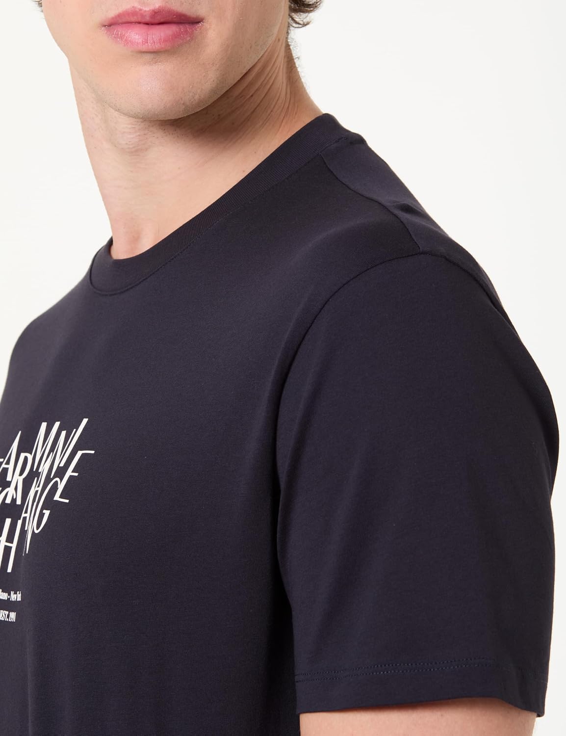 Detalle 2 de Armani Exchange T‑Shirt Homme – coton 100% et logo imprimé 3D sur le devant