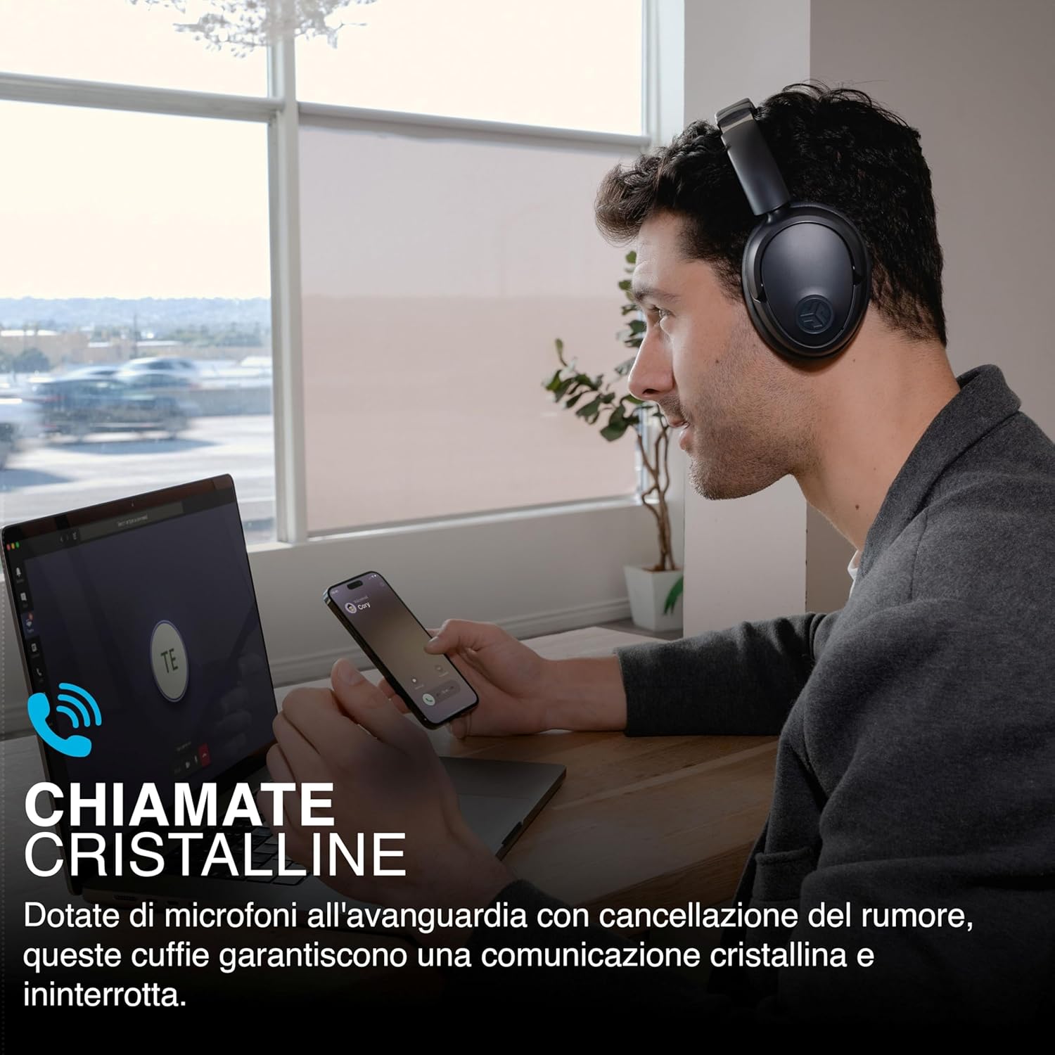 Thumbnail 6 de JLab JBuds LUX ANC Grafite – cuffie wireless Bluetooth sopra l’orecchio con Smart ANC e multipunto