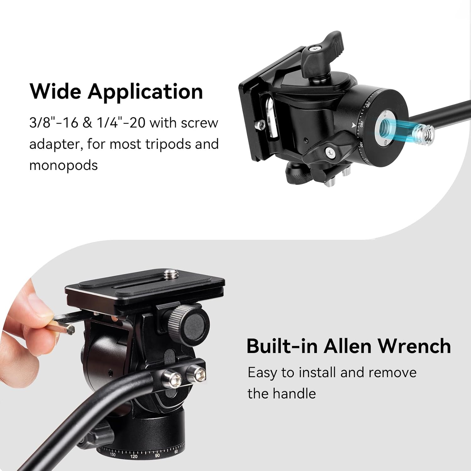 Detalle 1 de SmallRig Selection 3259B compacte videokop met Arca-Swiss-plaat en 3 kg draagvermogen