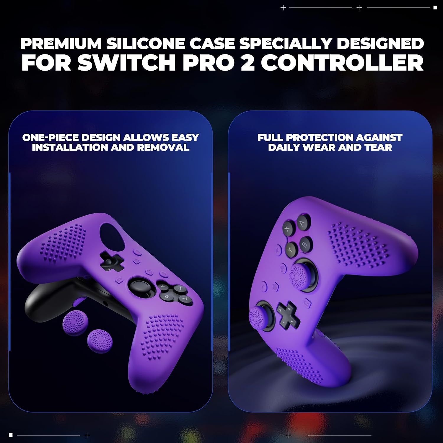 Thumbnail 4 de PlayVital Silicone Cover Skin for Nintendo Switch 2 Pro Controller – Anti-Slip Grip Protector
