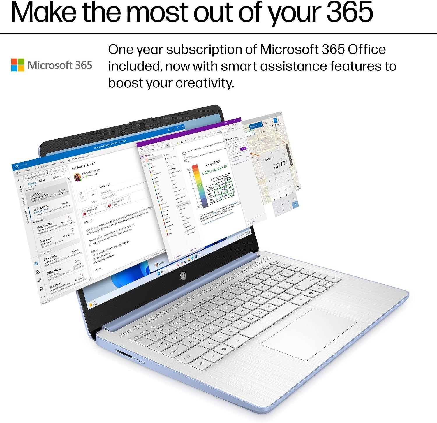Detalle de HP Laptop PC 14 14-Inch Laptop, Intel N150, 128GB UFS, Sky Blue