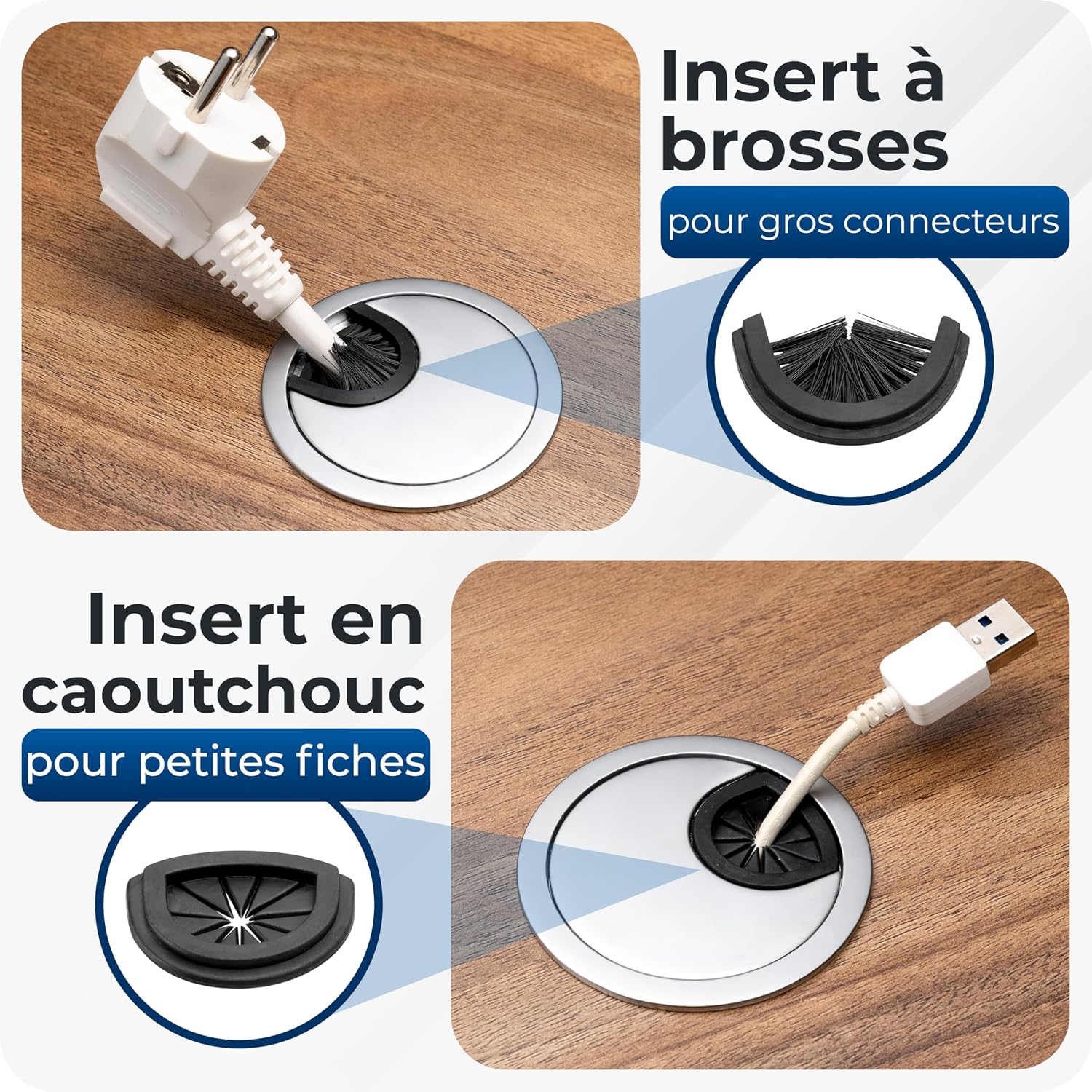 Detalle de Bruce. Passe-câble 60 mm pour bureau