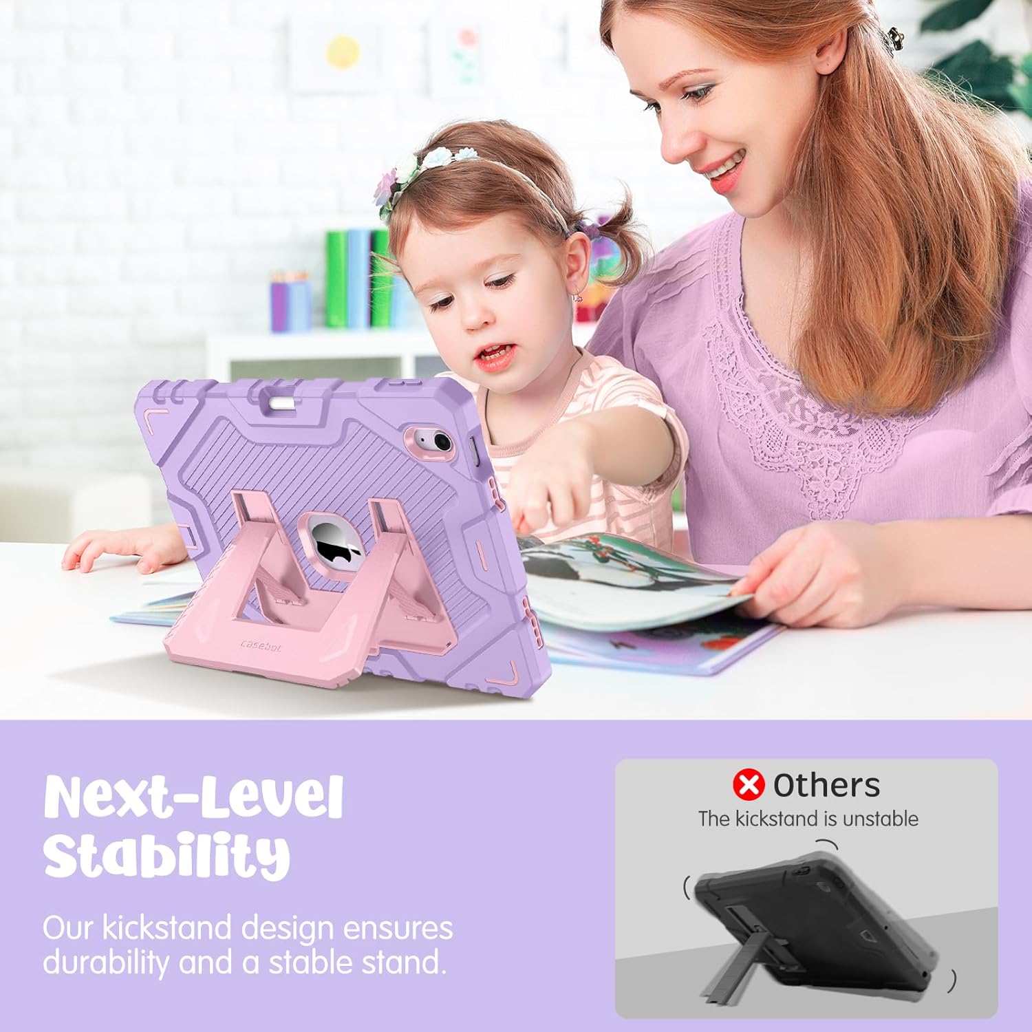 Thumbnail 4 de FINTIE Kids Case for iPad Air 11 inch (M4 2026 / M3 2025 / M2 2024) – Rugged shockproof with built-in kickstand, Purple