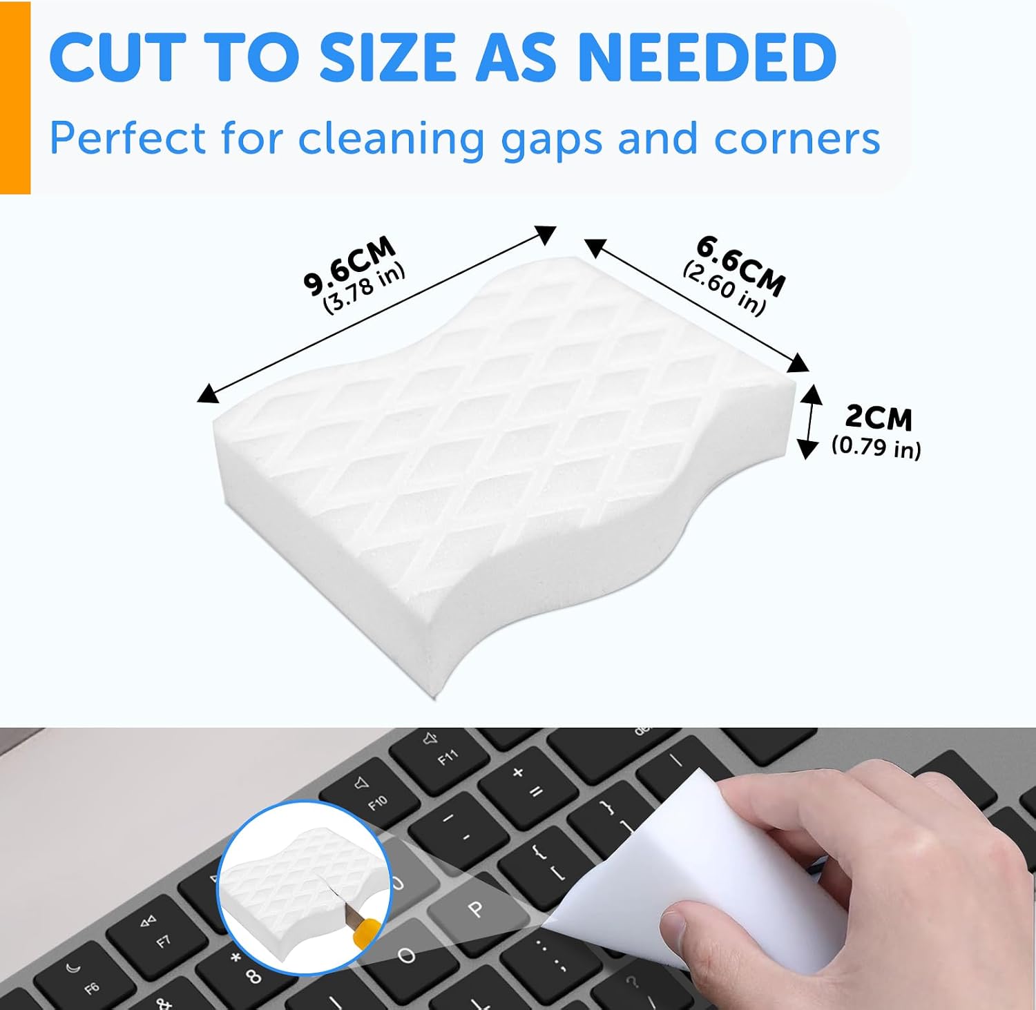 Detalle de Surfela SF-DE6 Melamine Cleaning Sponges, 6 Pack, White, 2.5X Density