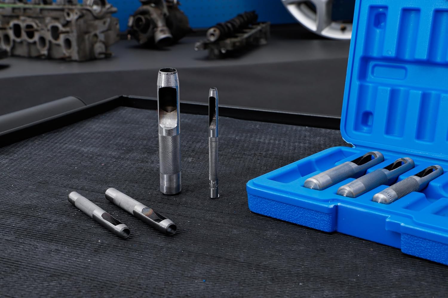 Detalle de BGS 565 Hole Punch Set, 3–12 mm, 9 sizes in a plastic cassette