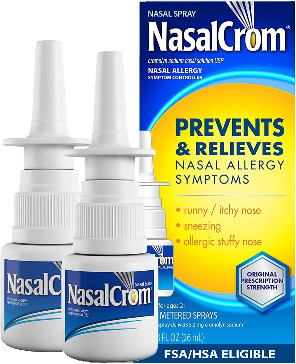 Detalle de NasalCrom ME01101 Nasal Allergy Spray, 200 Sprays, 0.88 Fl Oz, 2-Pack