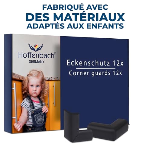 Thumbnail 7 de Hoffenbach protections d’angle pour bébé, mousse NBR noire, lot de 12