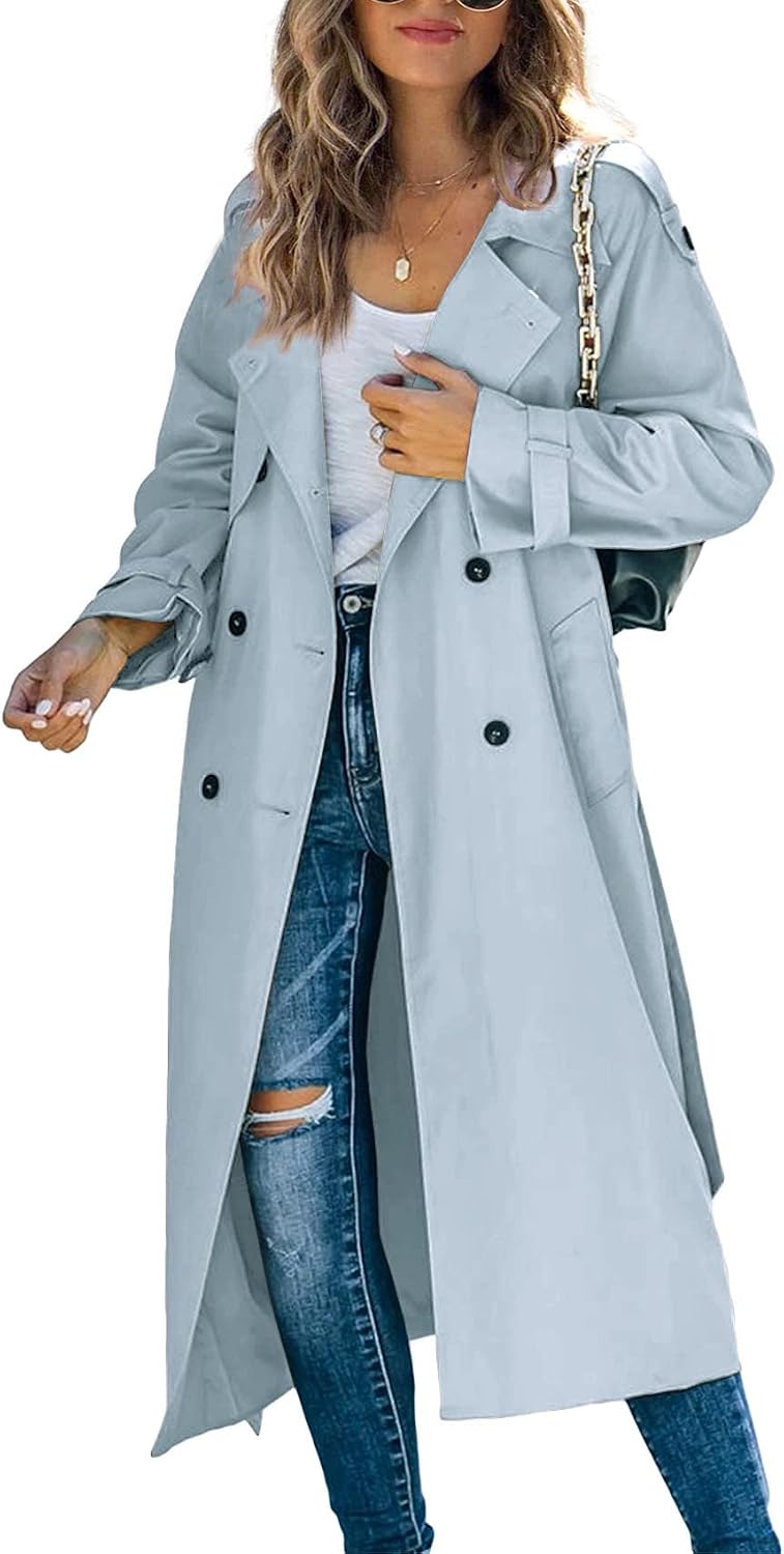 Detalle 2 de Makkrom Women's Double Breasted Trench Coat 🌬
