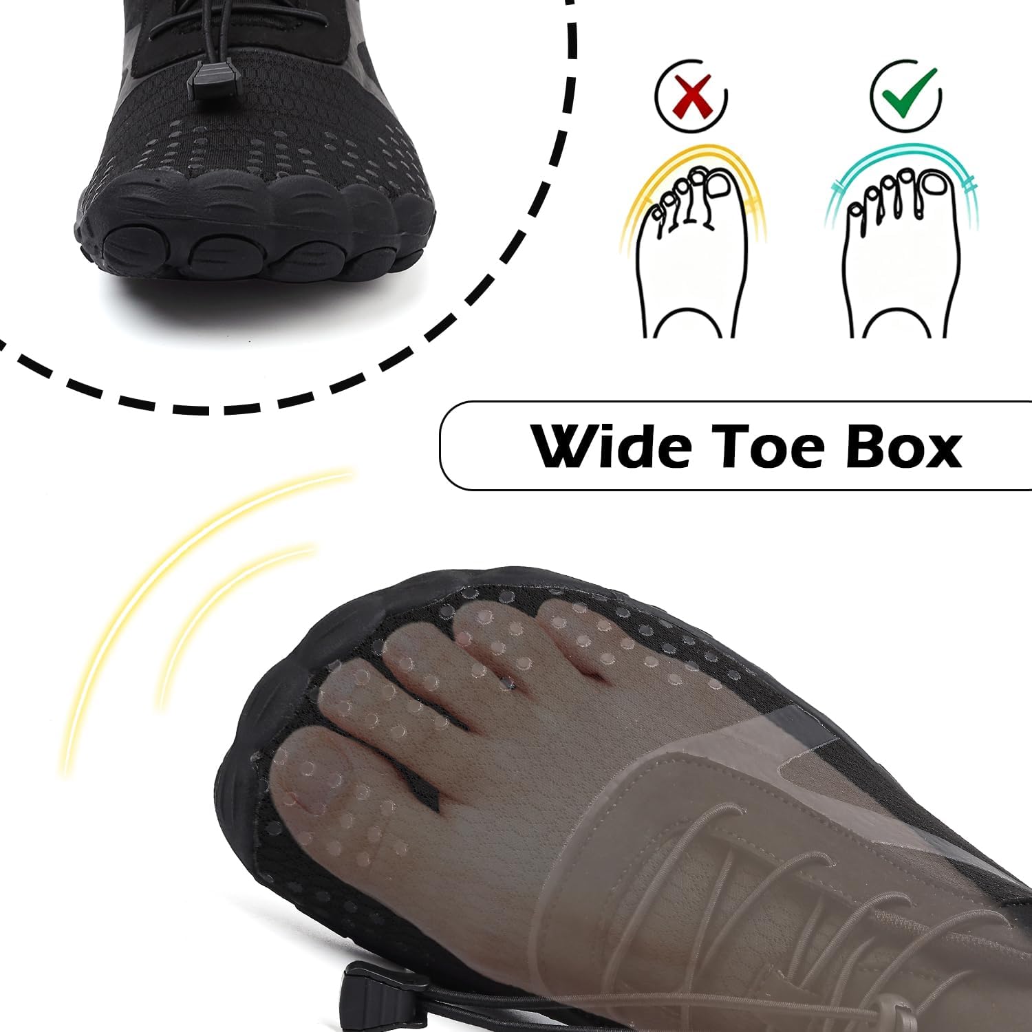 Detalle de DimaiGlobal Scarpe Barefoot Minimaliste da Trail Running e Outdoor/Indoor antiscivolo