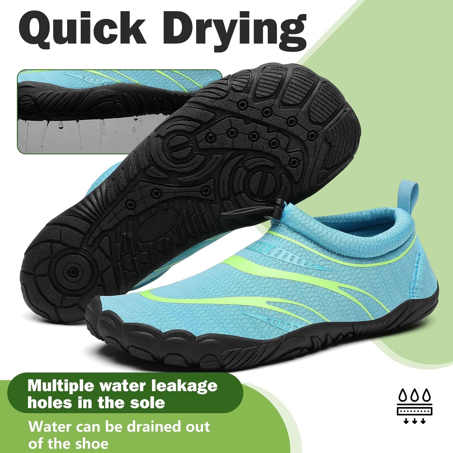 Thumbnail 4 de Mishansha Unisex Badeschuhe Leicht – atmungsaktiv, rutschfest und mit dicker Sohle (Gr. 36–46)