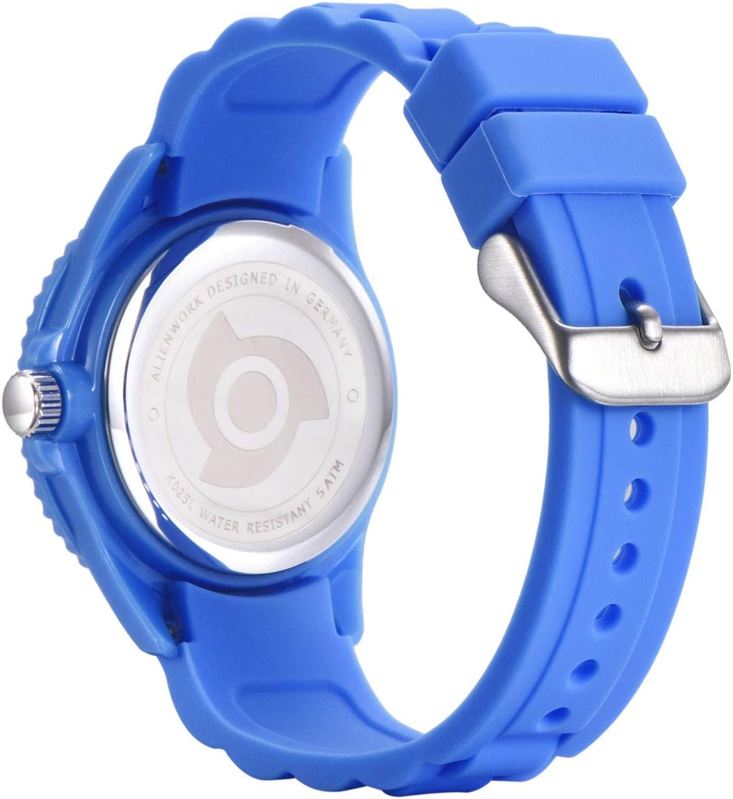 Detalle de Alienwork Kids Orologio di Apprendimento: lettura dell’ora con quadrante colorato e resistenza 5 ATM