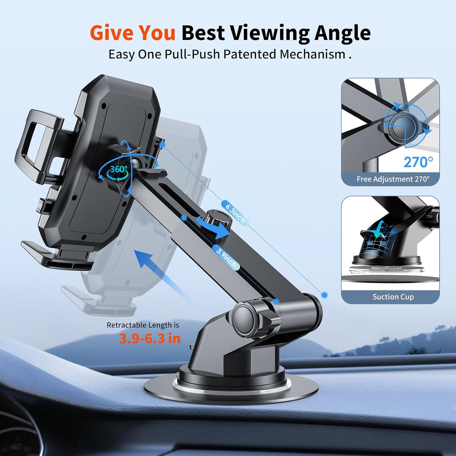 Thumbnail 1 de SUUSON Upgraded 3-in-1 Car Phone Holder Mount