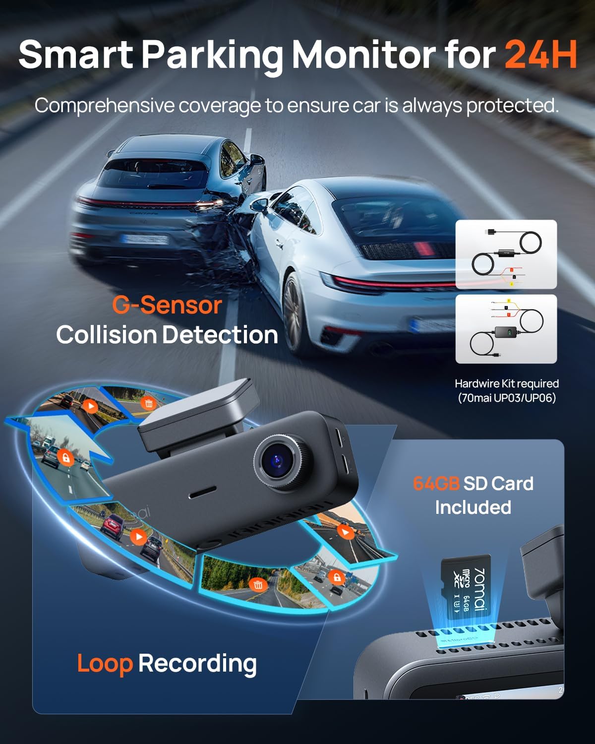 Detalle 2 de 70mai 3-channel dash cam T800E