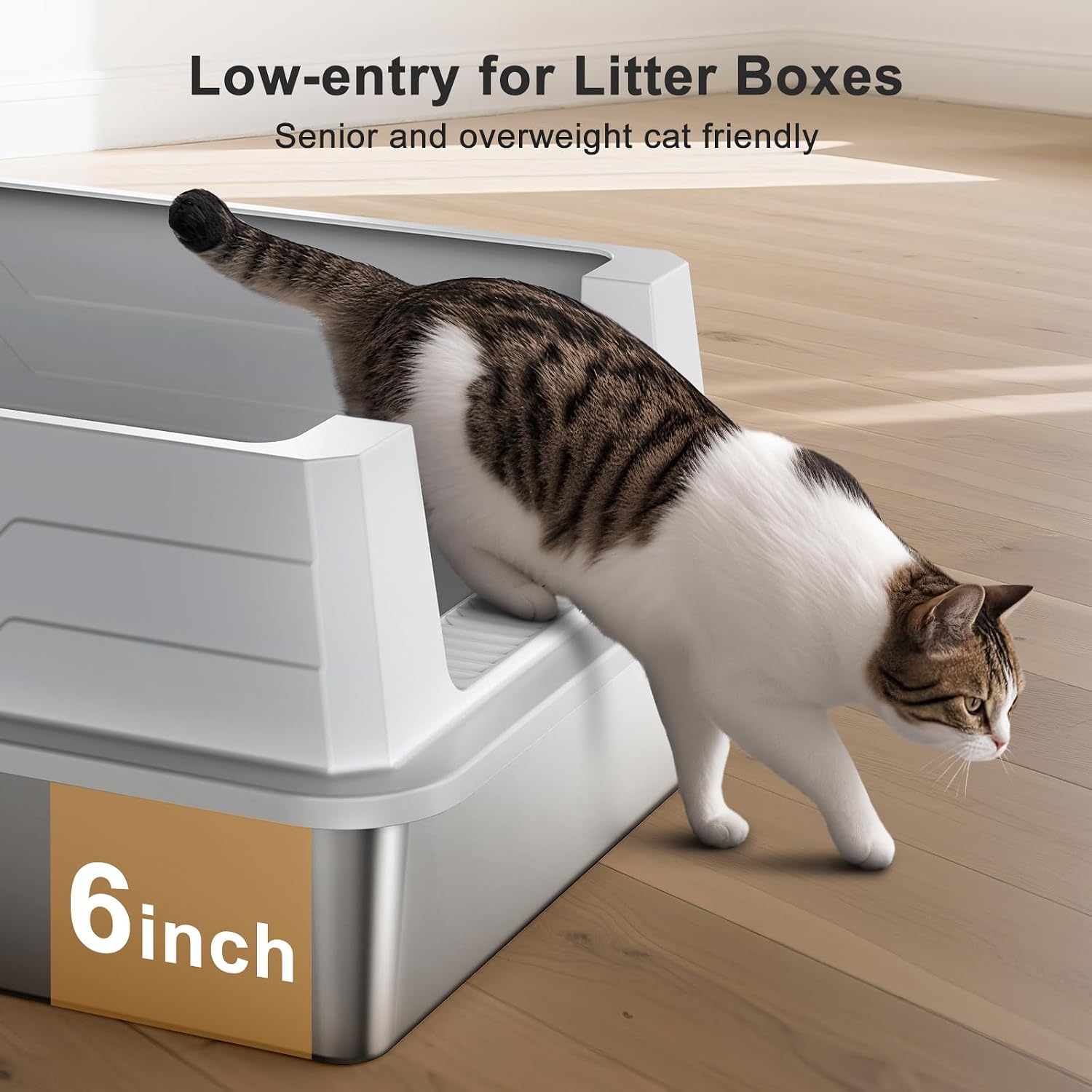 Thumbnail 4 de MIXJOY XXXL Stainless Steel Cat Litter Tray 71cm High 🐱