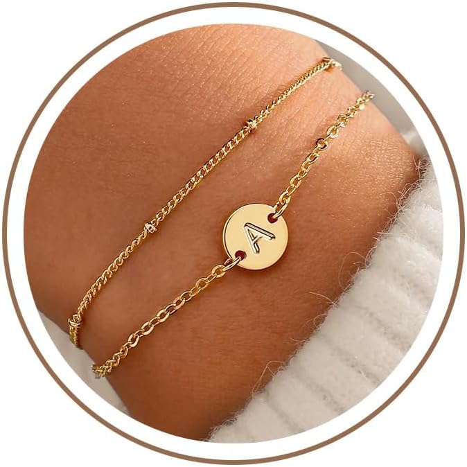 Thumbnail 6 de TINGN Bracciale in oro 18k con iniziali per donne e ragazze — monogramma personalizzato