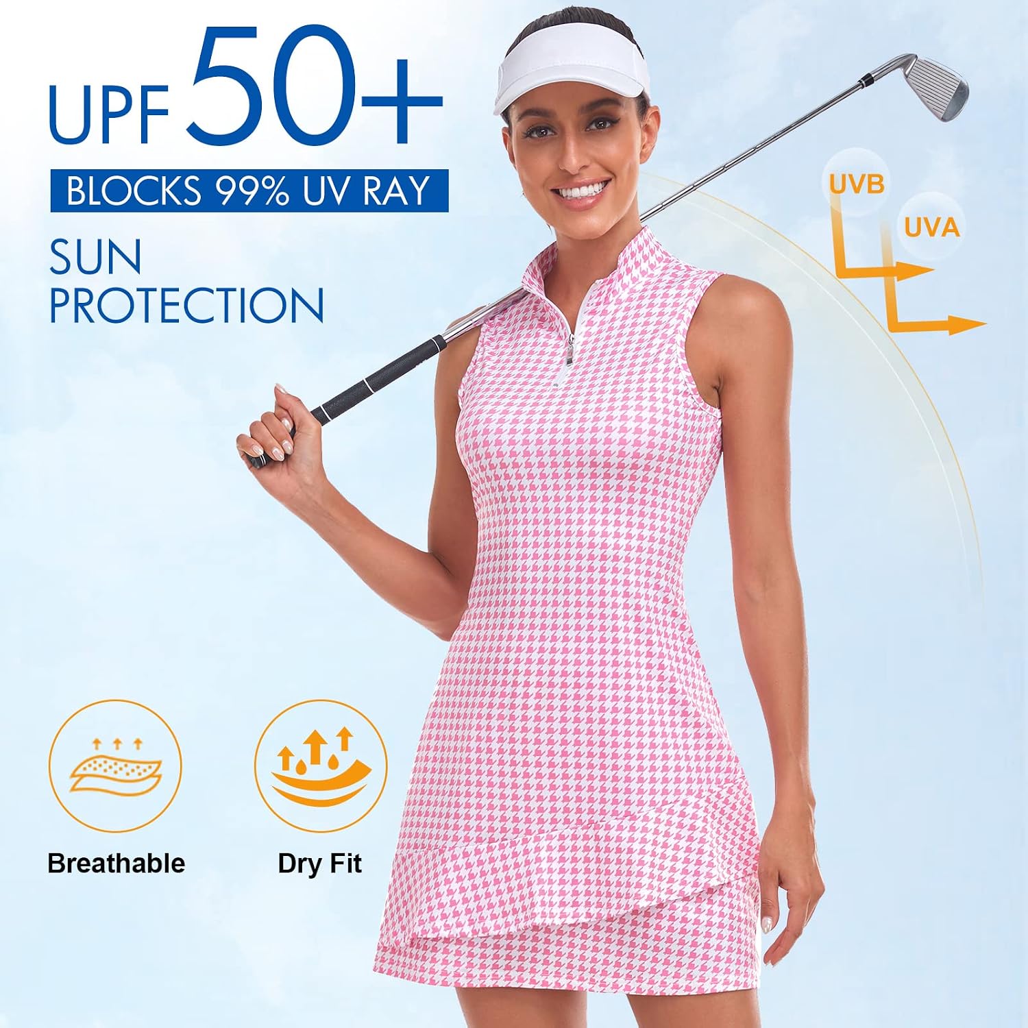 Detalle 2 de Viracy Sleeveless Tennis Dress with Shorts and Pockets – Standout Golf/Tennis Outfit