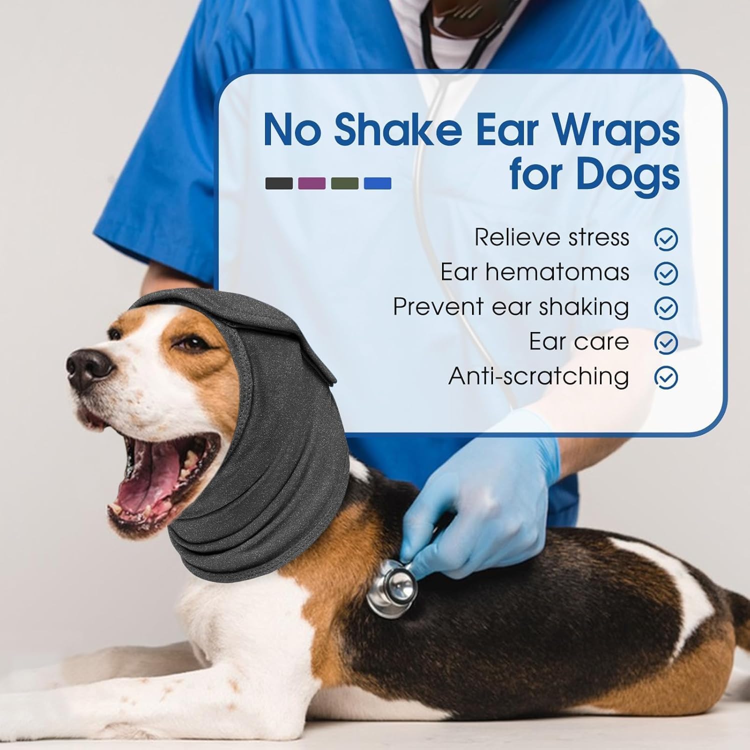 Thumbnail 4 de AOFITEE Dog Calming Hoodie with Noise-Reducing Ear Muffs (LightGrey, XL)