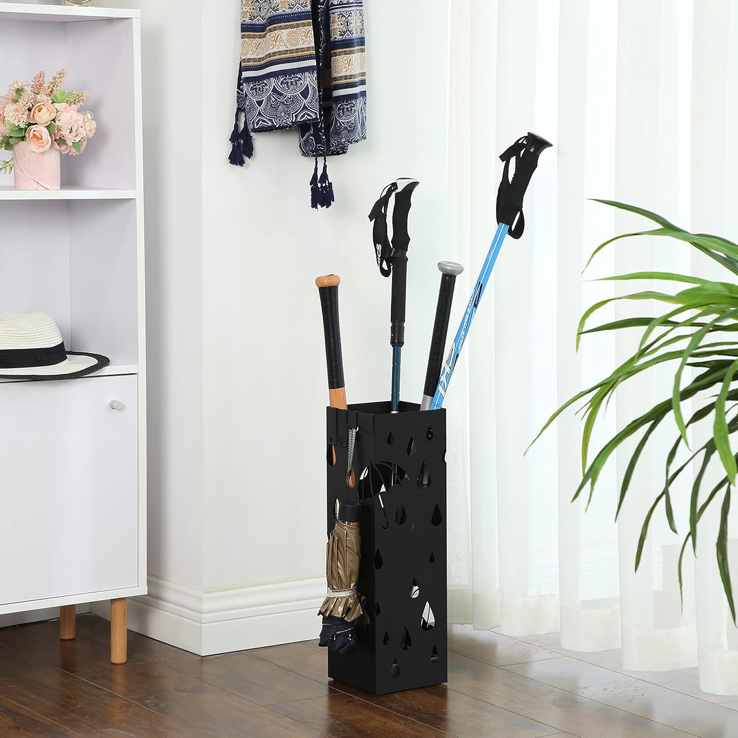 Thumbnail 3 de SONGMICS Porta Ombrelli in Metallo con Vaschetta e Ganci, LUC49B