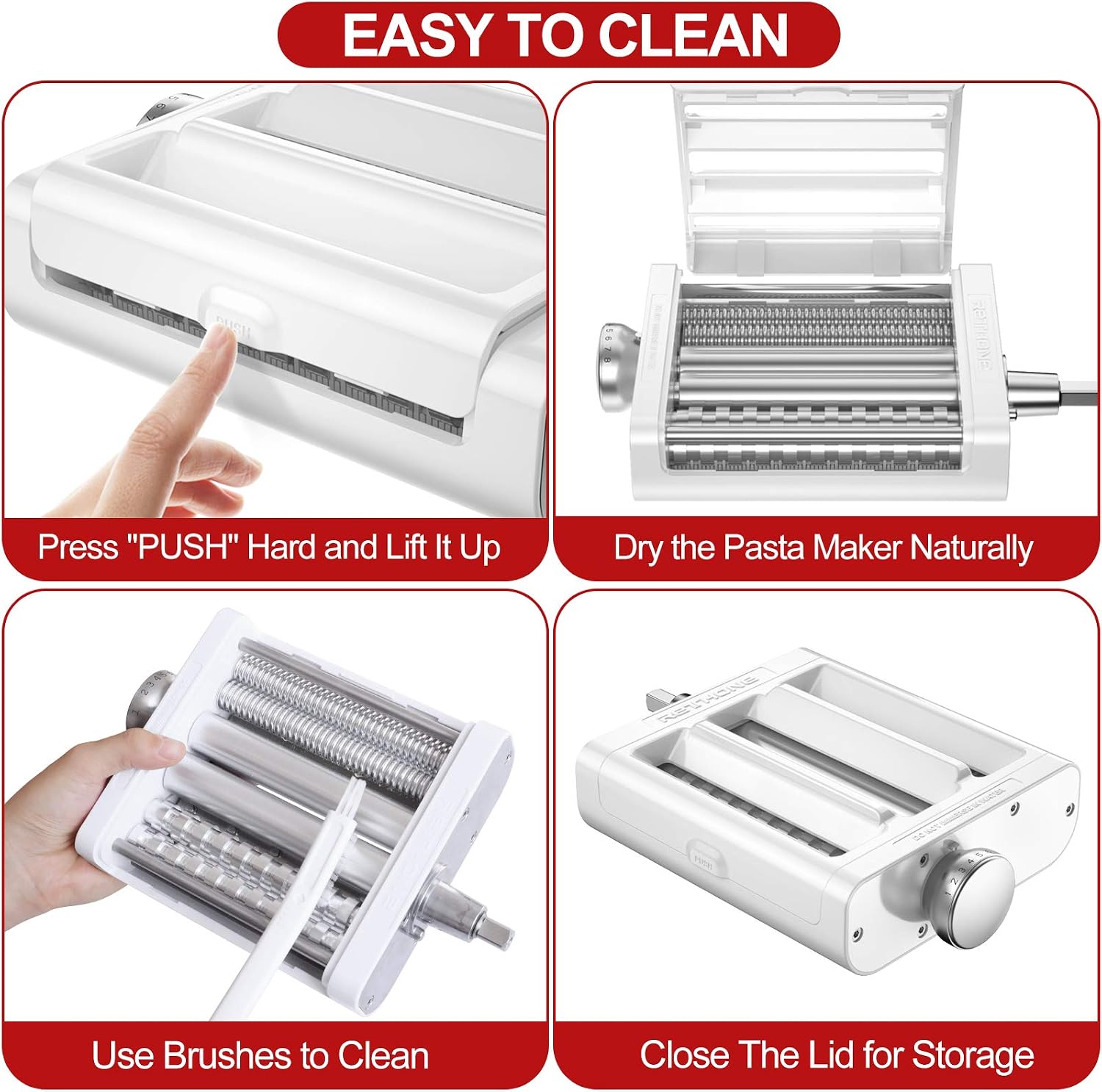 Thumbnail 6 de RETHONE Pasta Maker Attachment, 3-in-1