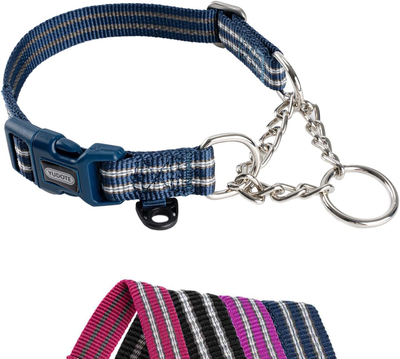 Thumbnail 6 de Petiry martingale dog collar with quick release buckle (floral nylon) – Tightens when pulled for small to medium dogs, Pinkflora, Medium