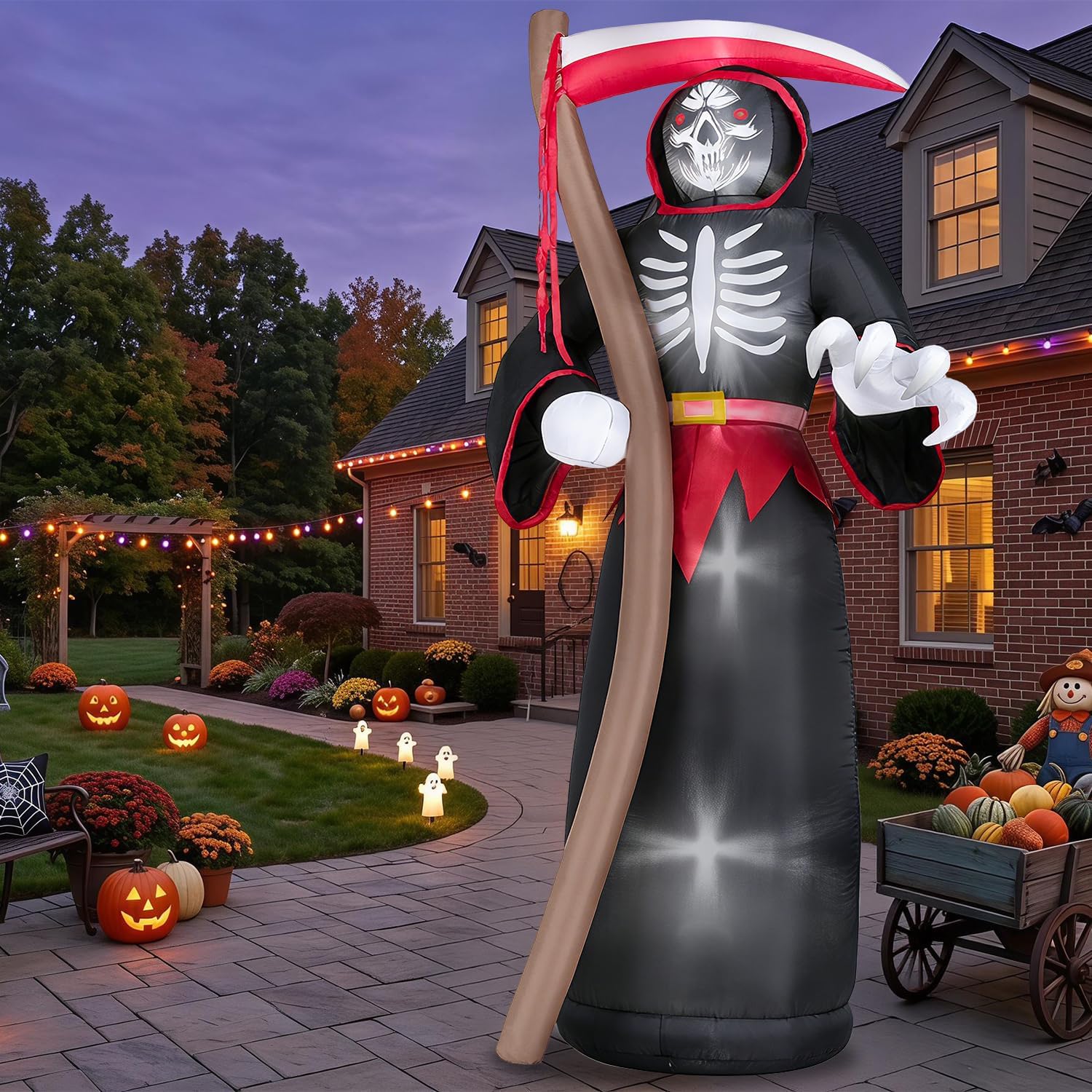 Detalle 2 de Kendane CA-117 8-Foot Inflatable Grim Reaper with Red LED Lights