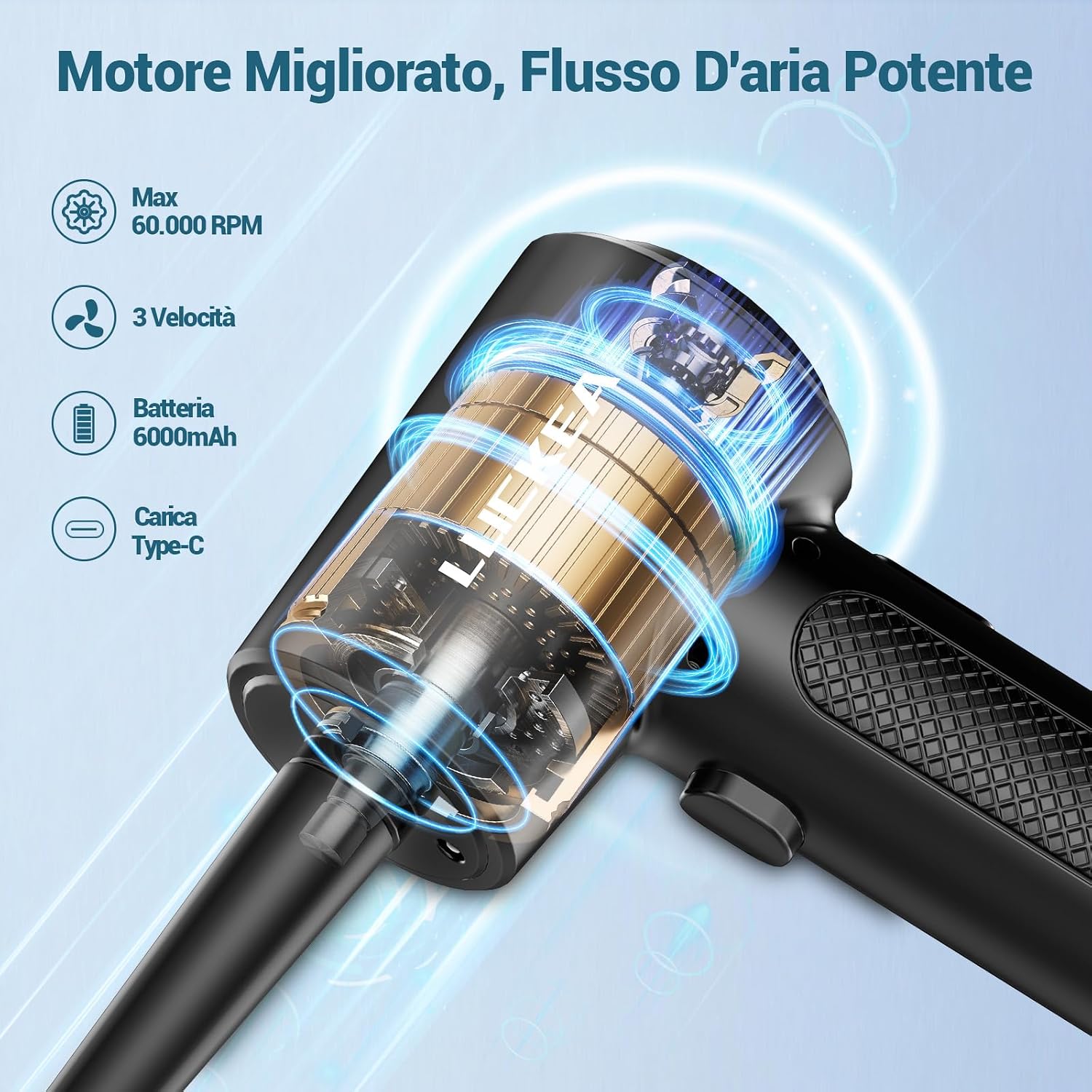 Thumbnail 6 de Aria Compressa Elettrico Air Duster Mini 6000 mAh