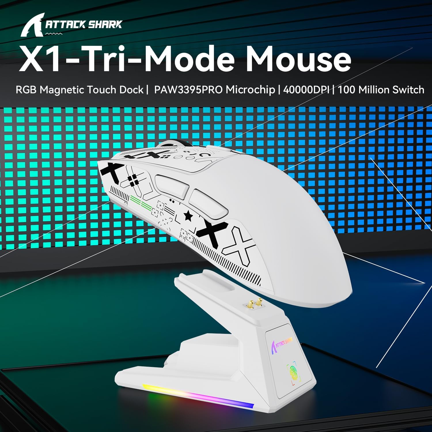 Thumbnail 6 de Attack Shark X1 Gaming Mouse with Touchpad Dock
