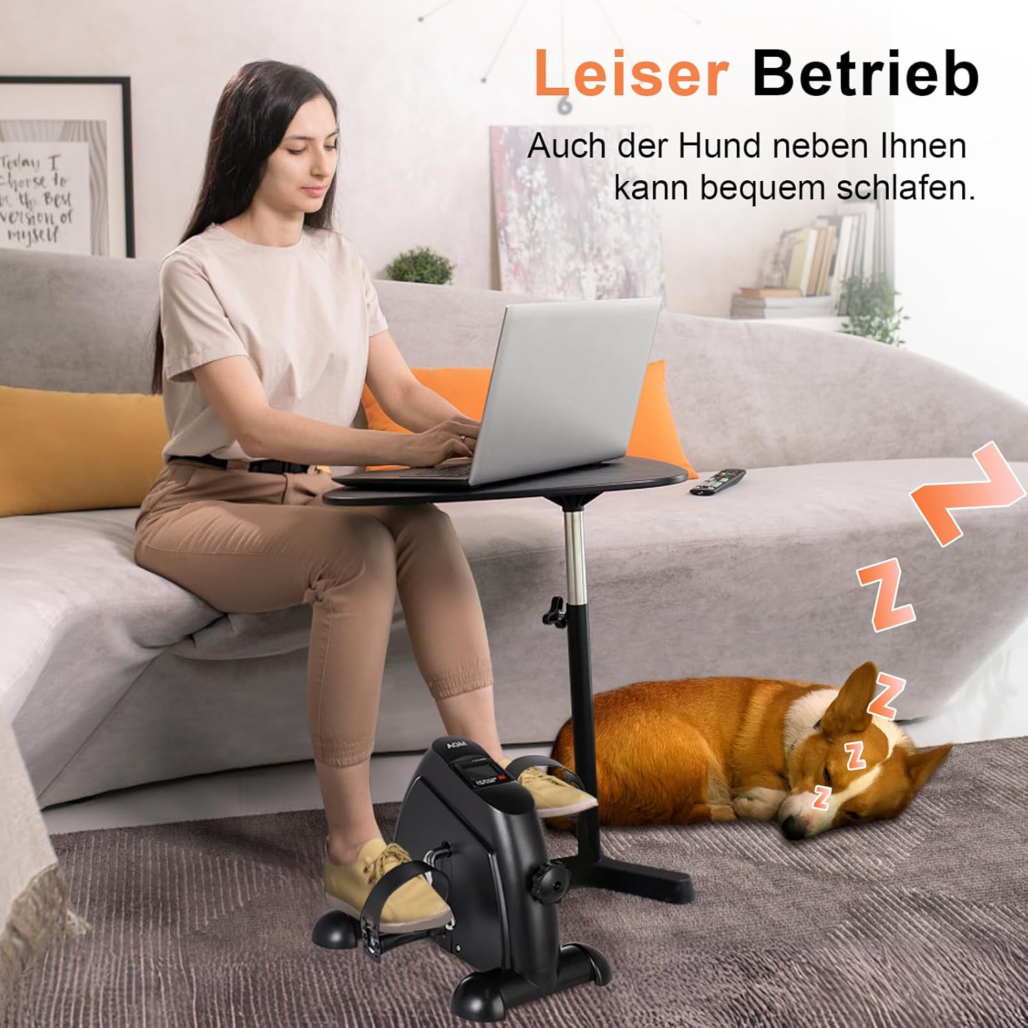 Detalle 2 de AGM Mini Fitnessbike für zuhause: Arm- und Beintrainer als Mini-Heimtrainer