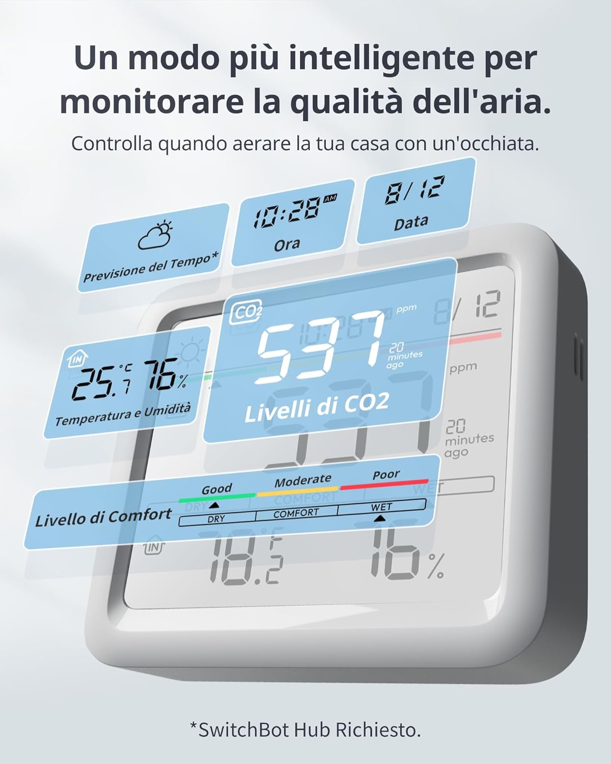 Detalle 2 de SwitchBot Meter Pro CO2 rilevatore 400-9999 ppm