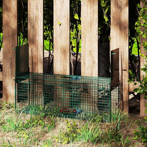 Thumbnail 8 de Outsunny Trampa para Animales Vivos con 2 Puertas – Jaula de Captura Metálica 80x25x30 cm (Verde Oscuro)