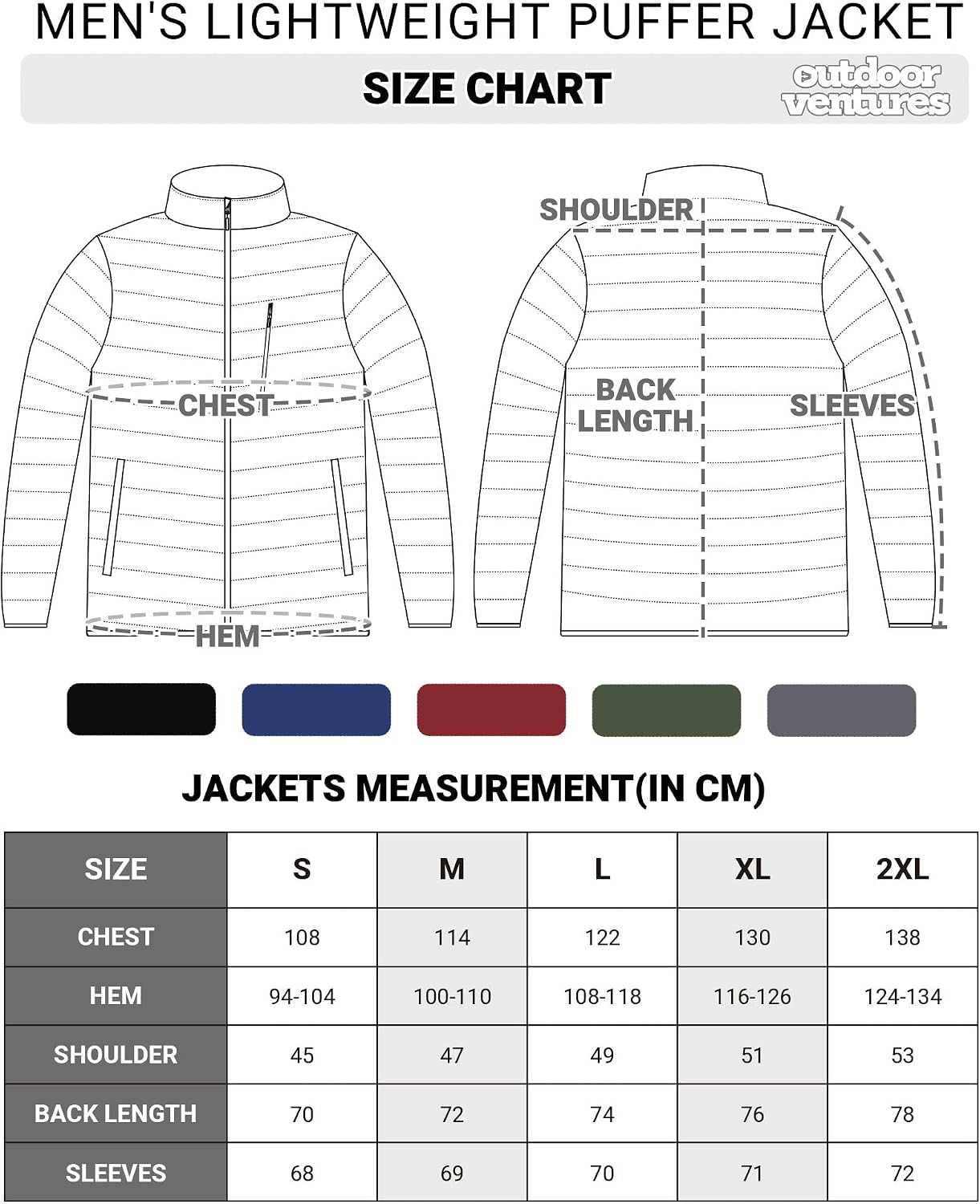 Thumbnail 5 de Outdoor Ventures Herren Steppjacke Packbar Leicht Warm