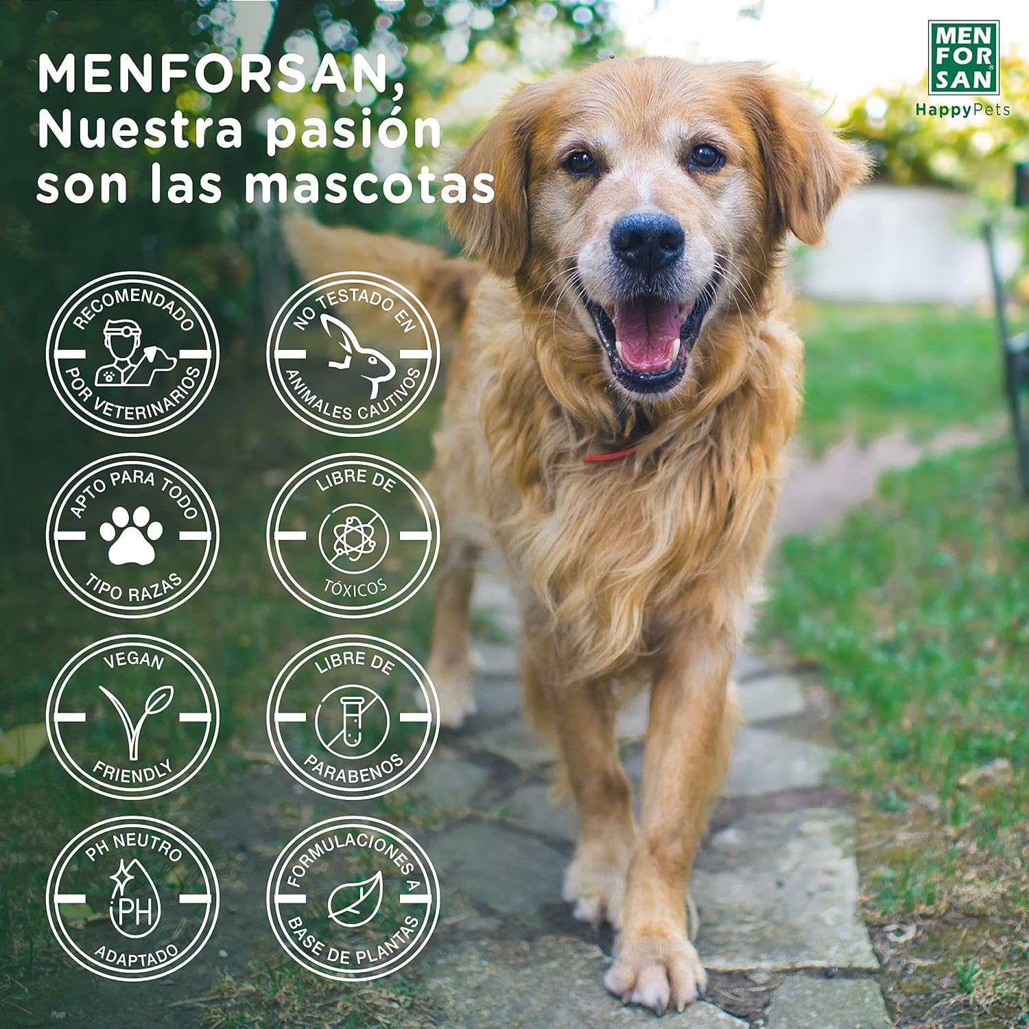 Detalle 2 de MENFORSAN Aloe Vera Shampoo per cani, 1 litro, confezione da 2 – detergente delicato a base di aloe vera