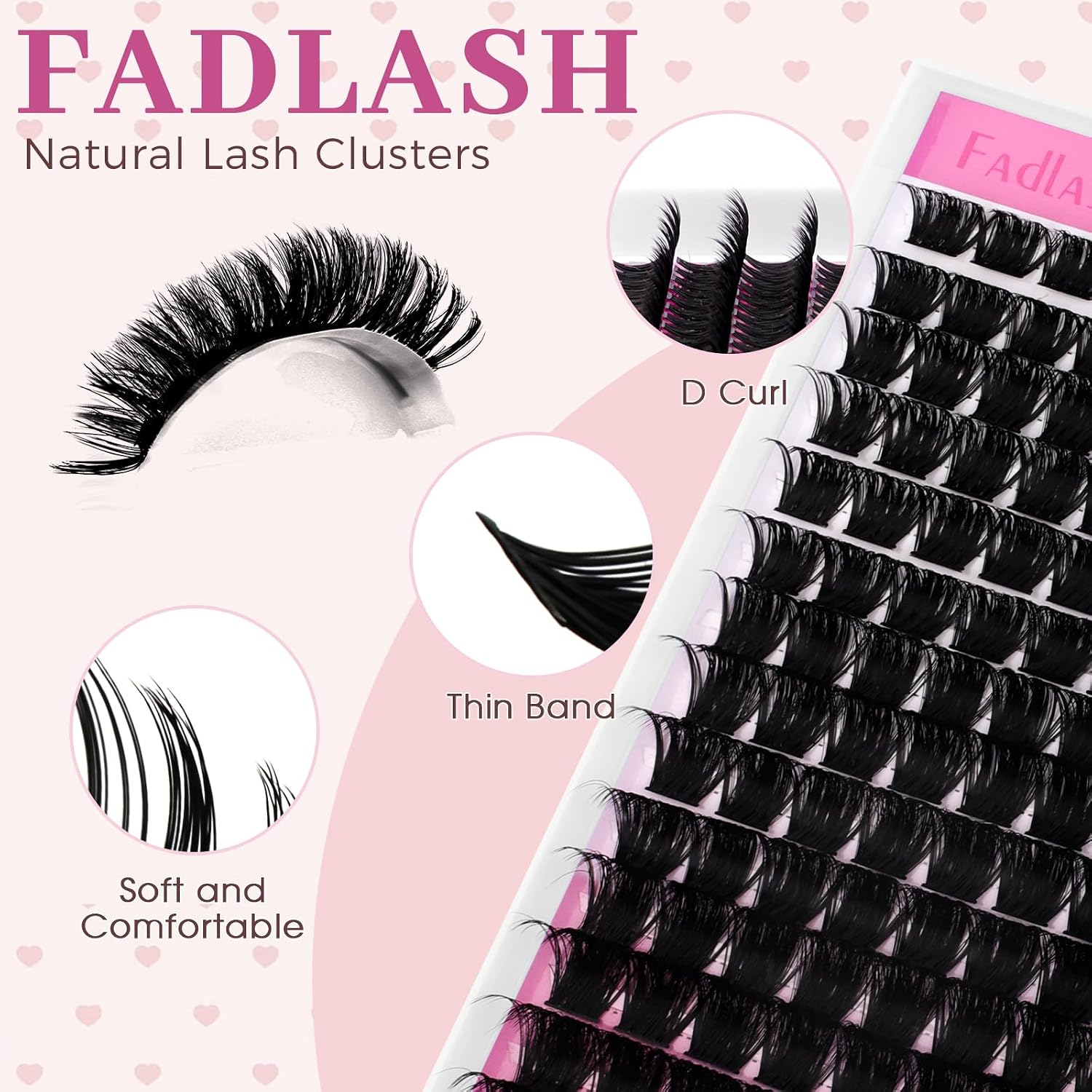 Detalle 2 de FADLASH 200D Fluffy Lash Clusters, D Curl, 12–18 mm