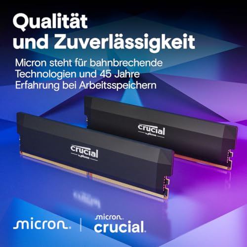 Thumbnail 5 de Crucial Pro DDR5 RAM 32GB Kit (2x16GB) 6000MHz CL36 – Übertaktungsfreudig, Intel XMP 3.0 / AMD Expo, Schwarz