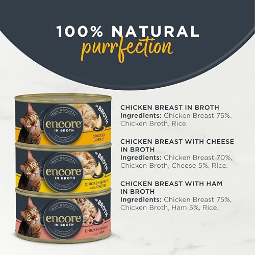 Detalle 2 de Encore 100% Natural Wet Cat Food – Chicken Selection in Broth (12 x 70g tins)