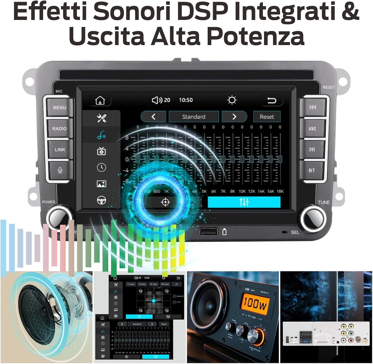 Thumbnail 5 de Autoradio Linux Avvio 5s per VW – Bluetooth/CarPlay/Android Auto Wireless, DSP 100W, integrazione OEM