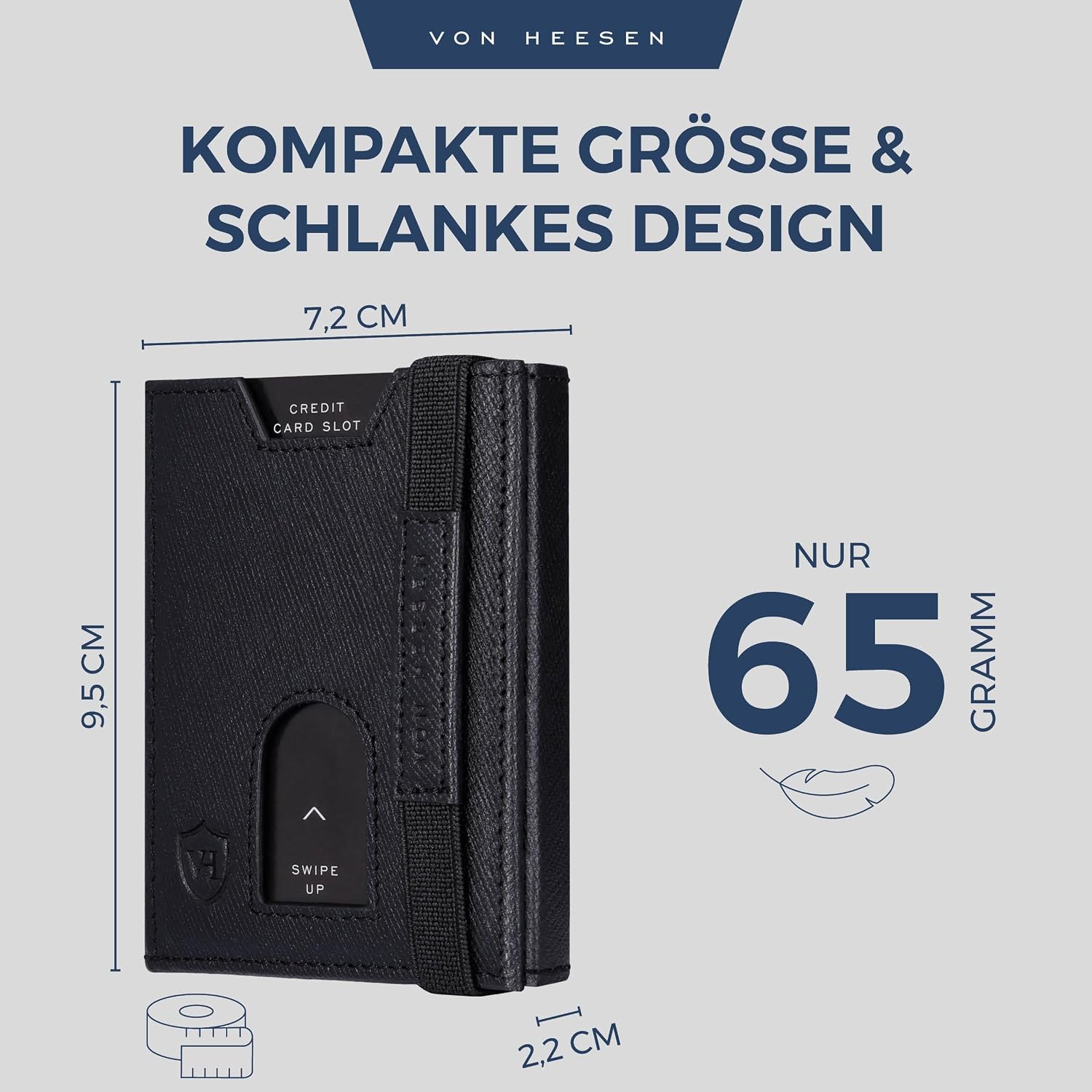 Thumbnail 5 de VON HEESEN Slim Wallet mit Münzfach & RFID-Schutz – Echtes Nappa Leder, kompakt und flach