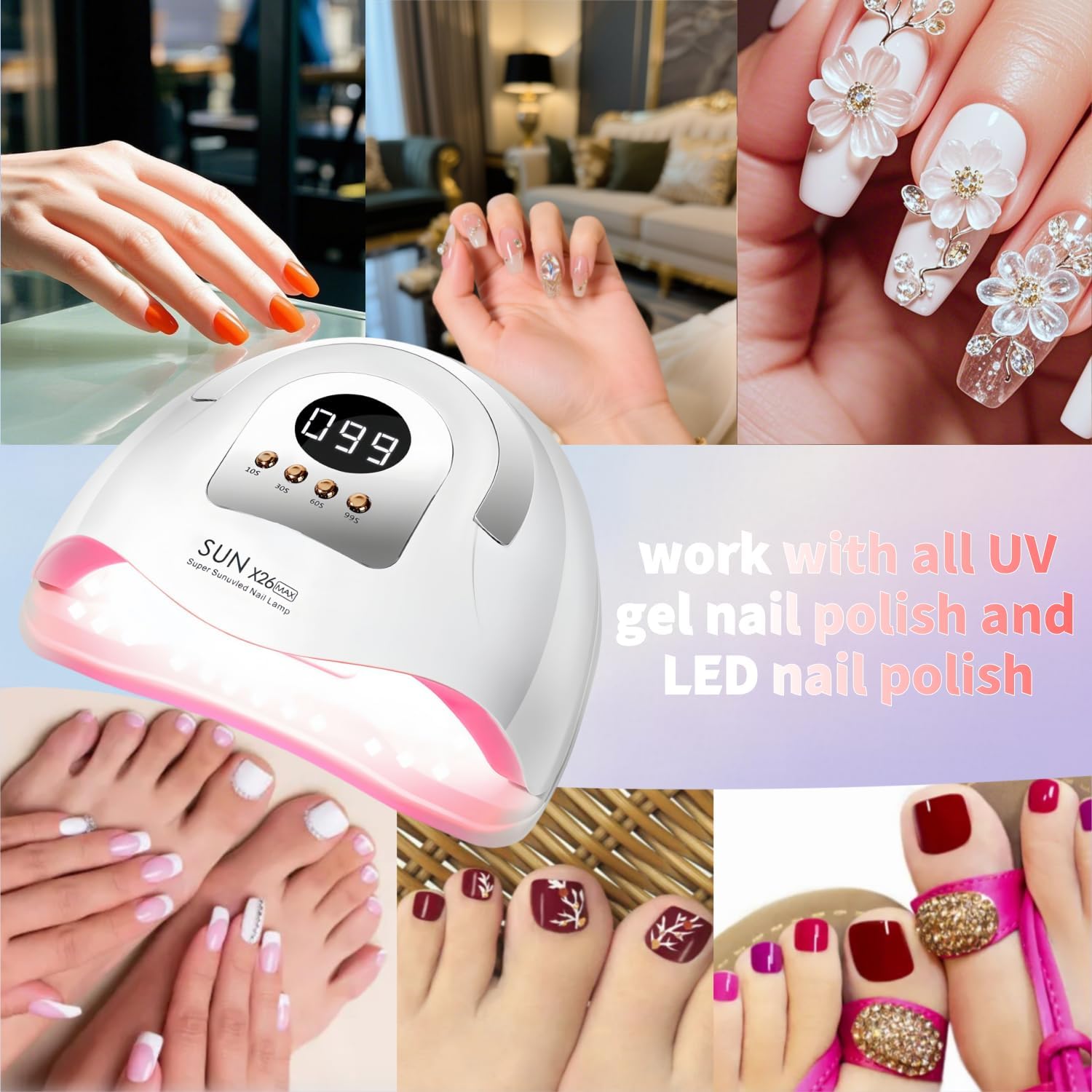 Thumbnail 5 de DMJWAN 380W UV LED Nail Lamp with 81 Beads